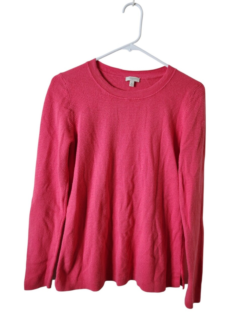 Talbots Pink Stitch Crew Neck Sweater